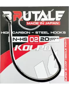 Kolpo Brutale BN-HS Angelhaken Geschmiedetes Carbon mit Öse Robust 20 Stück 