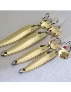 Kolpo Ondulante Gold mit Paletta und Drillinghaken – Blinker zum Spinnfischen auf Meer 5-13 g