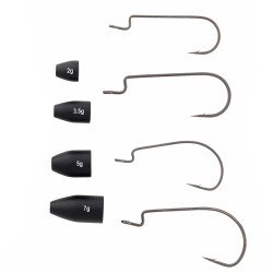Savage Gear Rigging Kit 100 pcs for Texas and Carolina Frames for Silicone Worm Peach