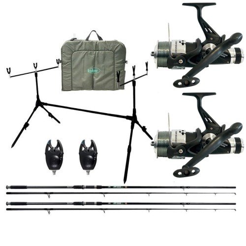 Camo Karpfenruten 2 Rollen 2 Full Kit 2 1 1 fischfreundliche Matte Pod Signalgeräte Kolpo