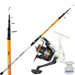 Kit Surfcasting Barrel 170 gr telescopic Reel With Double Coil