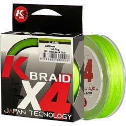 Kolpo K Braid X4 geflochten E-Premium Qualität 300 mt Lime Fluo