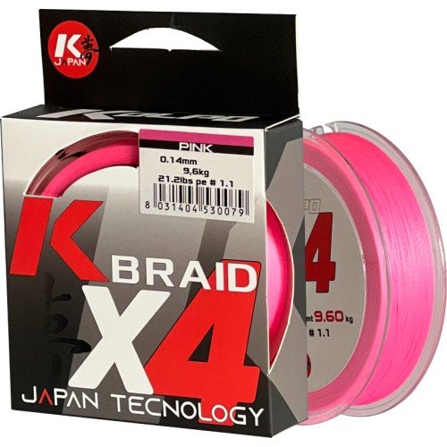 Kolpo K Braid X4 geflochten Premium Qualität 300 mt Rosa Fluo Kolpo