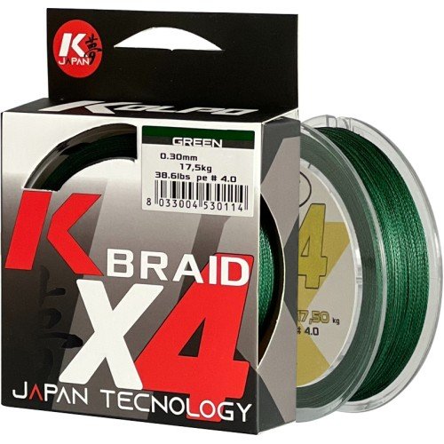Kolpo K Braid X4 geflochten Premium Qualität 300 mt Grün Kolpo