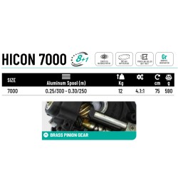 Colmic Hicon 7000 Angelrolle 8+1 Lager