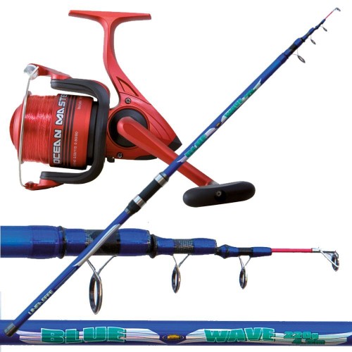 Combo surf casting canna blue mulinello ocean Lineaeffe