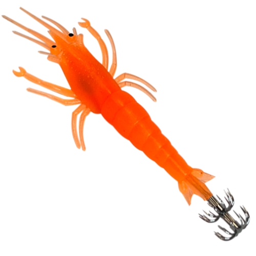 Kolpo Totanara Garnelen-Tintenfisch-Jig bietet 10 cm orange Farbe mit vorbeiziehender Rute Kolpo - Pescaloccasione