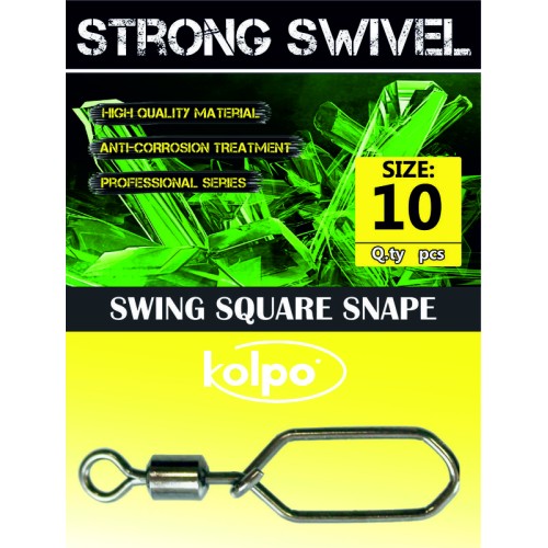 Fishing swivels Kolpo Swing Square Snap 10 PCs Kolpo