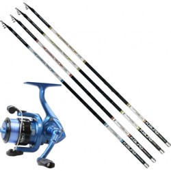 Kolpo Kit Fishing Trout Lake Rod in Carbon Reel Myth with Wire