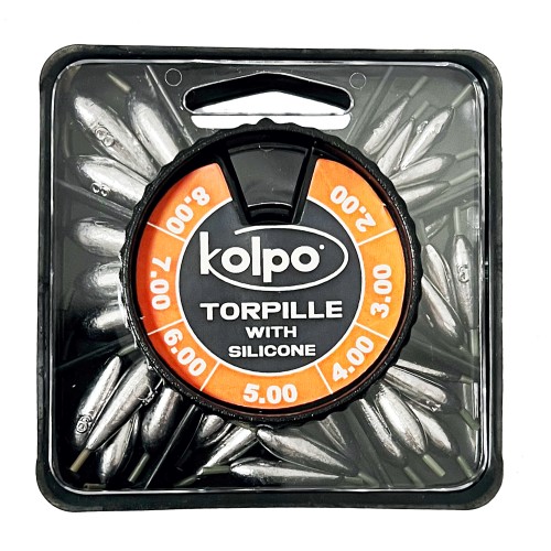 Kolpo-Maskottchen mit Torpille, kalibriertes Drehen mit weicher, perforierter Silikonhülle, 30 Stück Kolpo - Pescaloccasione
