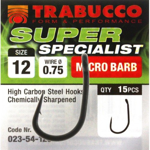 Fisch Haken Trabucco Super Spezialist Micro Barb Ausrüstung, Angelruten und Angelrollen