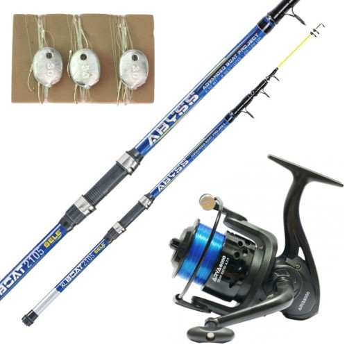 Kit Combo Fishing Bolentino Canna Reel Wire and 3 Lines Sele
